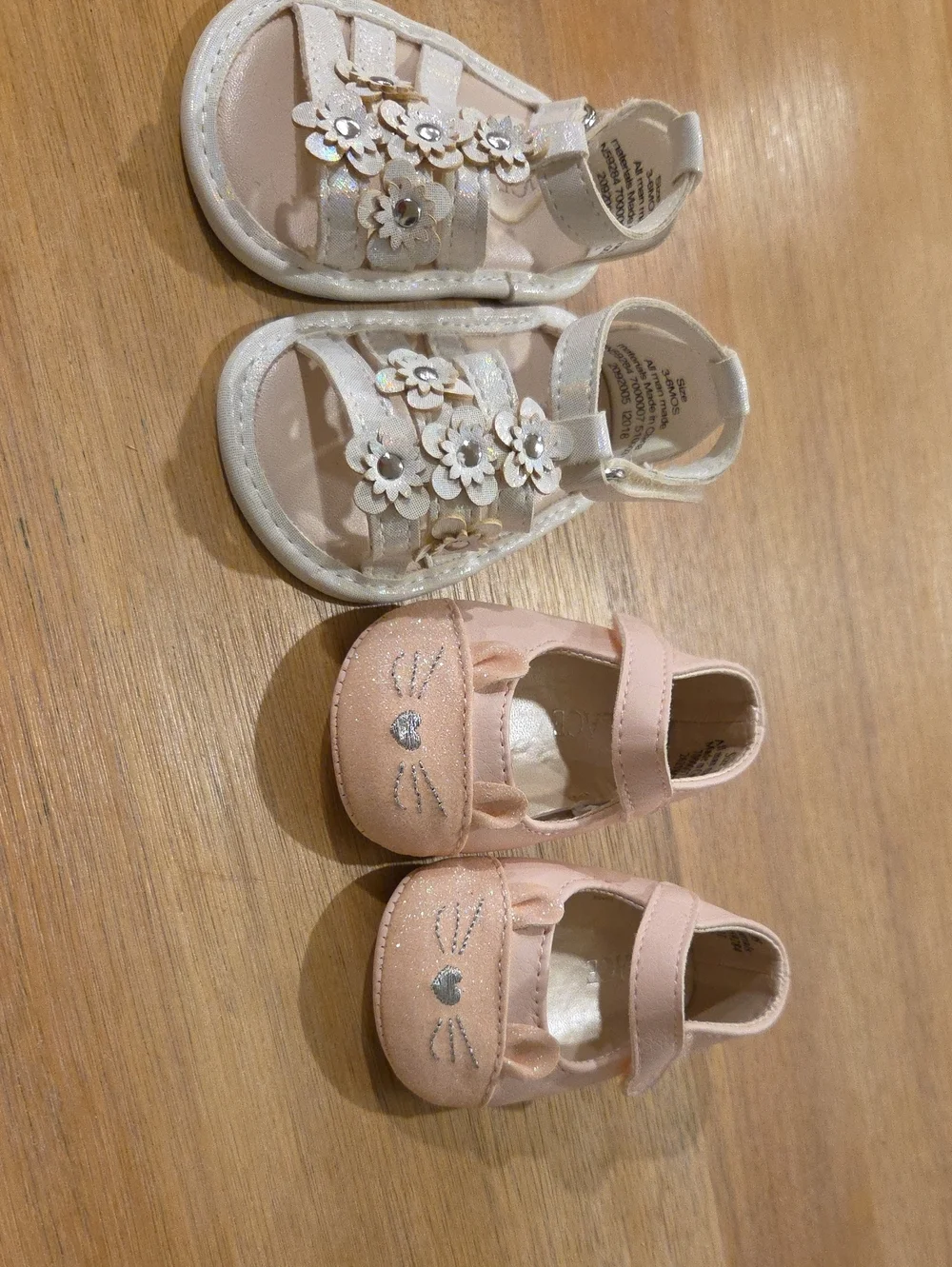 Kids Place Pink Floral Sandals & Pink Cat Mary Janes - Cute Toddler Shoe Set